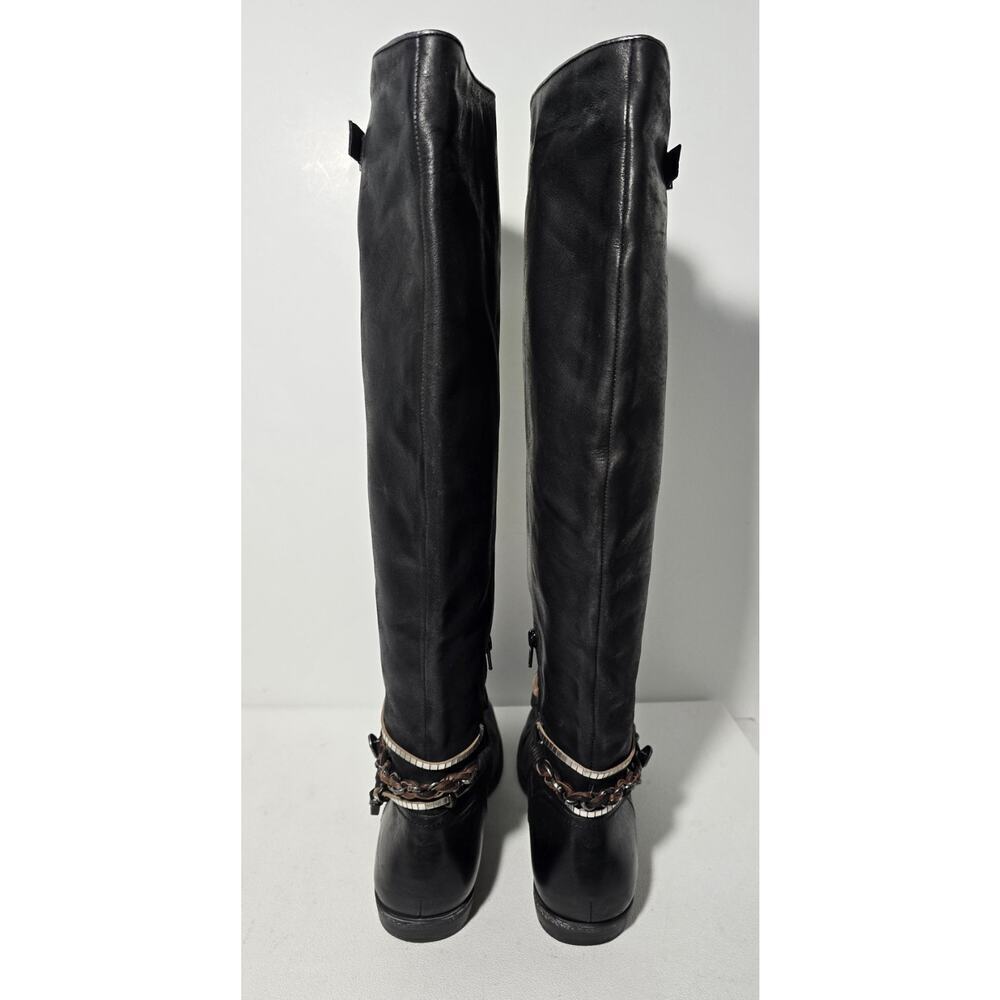 Women's OTBT Trout Creek Black Leather Tall Riding Boots Ankle Wrap Sz 11 M - Picture 11 of 15